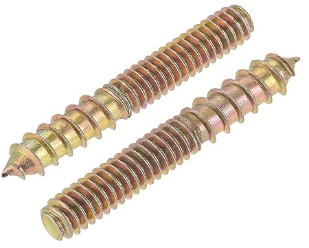 LJFMDLN 20pcs 1/4-20 x 1-3/4 Hanger Bolts Double Head Dowel Screw for Wood Furniture
