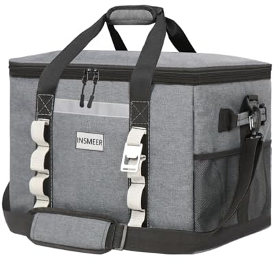 INSMEER Borsa Termica Pieghevole da 48 L/25 L, 65/32 Can, Borsa Termica da Picnic, borsa frigo, impermeabile, per Escursioni, Picnic, Auto, Shopping