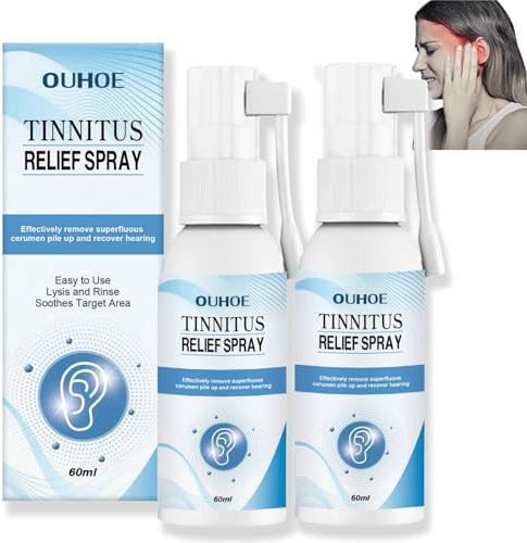 2PCS Tinnitus Relief Spray,Tinnitus Treatment Spray for Ear Care,Ear Drops for Ear Ache Relief,Ear Ringing Relieving Spray,Ear Drops for Tinnitus,Ear Pain Relief Spray,Ear Ringing Treatment Oil