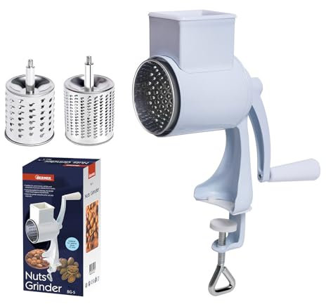 Guangcailun Eignung für alle Arten von Zutaten. Nussmühle, Multifunktionswalze, ABS Hand Erdnussmühle, Käseschredder, Doppelklinge weiß