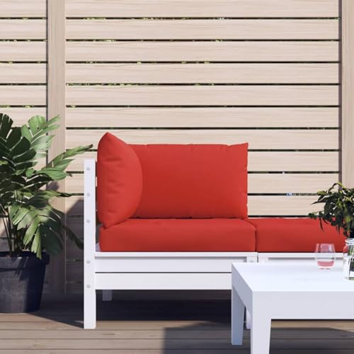 LAPOOH Palettensofa-Auflagen 3 STK Palettenkissen Outdoor, Europaletten Sitzkissen Outdoor, Paletten Rückenkissen, Rot Stoff
