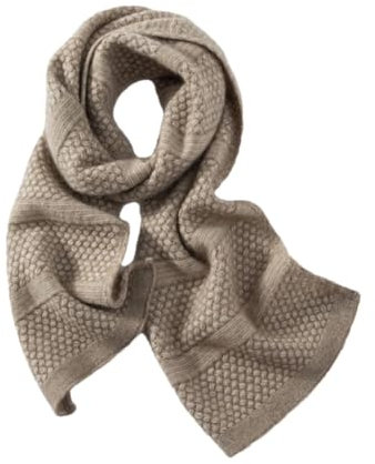 Herren Kaschmir-Strickschal, warm, lang, Kaschmir-Schal, einfarbig, Schal, Dunkelbraun/Grau, One size