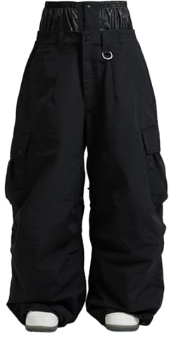 HIEEKDER Pantaloni da sci e snowboard, da uomo, impermeabili, taglia S, colore: nero
