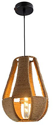 CBBZXUEWIT Lampadario retrò Pastorale personalità Corda di Canapa luci Pendenti Ristorante Bar caffetteria Decorativo Vintage Industriale lampadario sospeso E27 Luce a Filo