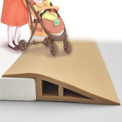 GFYHTN 100CM Türschwellen Leiste, Selbstklebender Bodenübergangsstreifen, PVC Schwelle Reduzierstück, Höhe 15mm 20mm Einfache Installation(Brown,H 15mm)