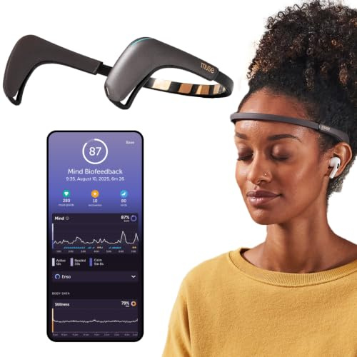 MUSE 2:Das Brain Sensing Stirnband - EEG MUSE Stirnband Meditation Tracker und Monitor - Multi Sensor Biofeedback Geräte für den Heimgebrauch mit Responsive Sound Feedback Guidance - Neurofeedback