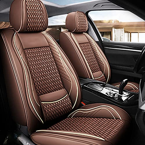 Romanbin Autositzbezug Für BMW X1 X2 X3 X4 X5 X5M X6 Braun CT13 | Komplettset 5-Sitze Autositzbezügen Leder Autositzbezüge Porosität Sitzbezüge Vorne und Hinten Sitzschoner