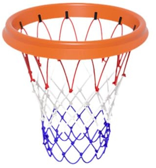 Generic Portable Basketball Net, 45cm/17.72inch, Orange, TPU Material, Easy Install Throw-and-Attach System for Rimless Hoops