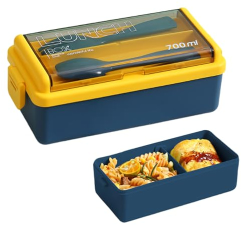 Bento Box, contenitore per il pranzo per adulti, a prova di perdite, impilabile, per mangiare fuori, lavoro, picnic, viaggi (1, blu)