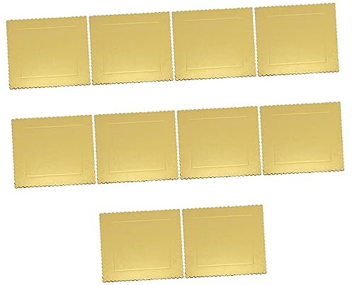 ERINGOGO 10stücke Pack Kuchenbretter Aus Papier Stabile Tortenböden in Goldfarben Basisplatten Für Desserts Wiederverwendbar Einfach Zu Reinigen