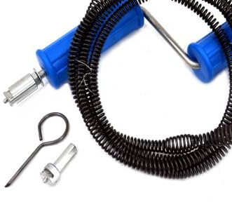 5.5M Rohrreinigungsspirale, ø10mm Abflussreiniger Spirale, Flexible Spirale mit Kralle mit Elektrischen + Manuellen Adaptern, Multifunktionale Rohrreinigungswelle für Toilette, Waschbecken, Badewanne