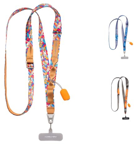 PGYTECH LinkGo telefonfotograferingsrem, justerbar crossbody-nylonrem med snabbmonteringspärla, lutande rengöringsduk för iPhone, Android och de flesta smartphones, webbing-version, modern konst