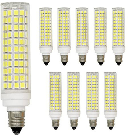Dimmable BA15D E11 E12 E14 LED Corn Bulbs 15W Replace 150W Halogen 220V Mini Ceramic Light 10-Pack for Home Chandelier Lighting