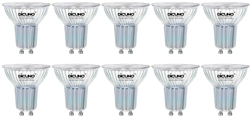 DiCUNO LED GU10 Lampe, 5W ersetzt 50W, Warmweiß 2700K, 600lm, 10er Pack | MR16 LED Spot, 40° Abstrahlwinkel, kein Flackern, nicht dimmbar, für Einbauleuchten, Einbaustrahler, Deckenstrahler, Vitrinen
