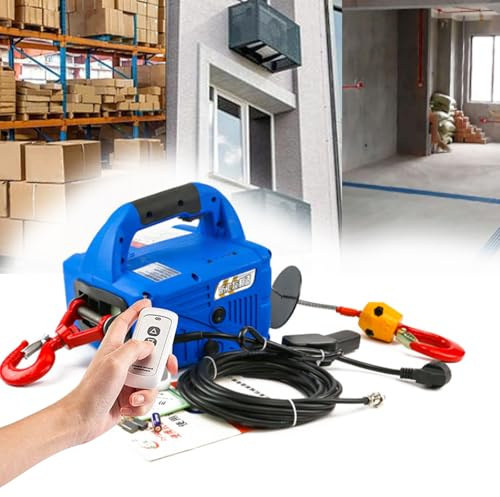 TYH Cabrestante Eléctrico Portátil, Cabrestante Eléctrico 3 En 1, Control Remoto Inalámbrico Y con Cable De 110 V/220 V, Protección contra Sobrecargas, Altura De Elevación De 7,6 M
