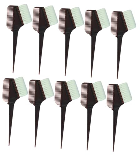 BAZEITFLOW 10Pcs Hair Dye Bowl and Hair Coloring Comb Plastic Hairdressing Tools for DIY Salon Use Easy to Hold and Carry Dye Brush Kit for Professional Barbers