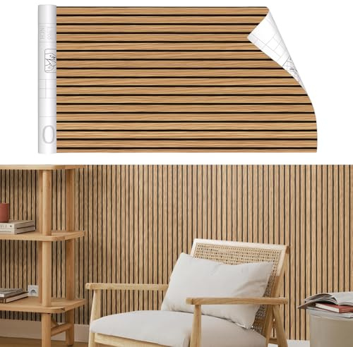 KAHCOP Selbstklebend Tapete Holzoptik Wandpapier 40cmX300cm Holz Selbstklebende Wandaufkleber Vintage Holz tapeten Dekorative Aufkleber für Möbel Wandtür Wasserdicht (Braune Holzmaserung)