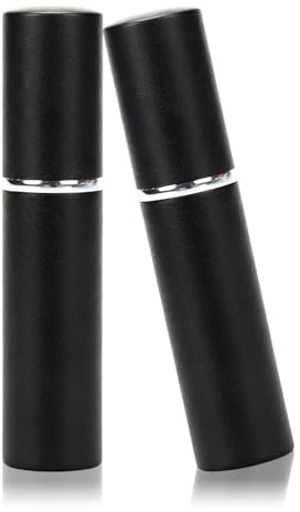 Zegnuem Parfümzerstäuber, Parfüm Abfüller 10ml Mini-Parfüm-Reiseflasche Boden der Plastikflasche für Damen und Herren, elegantes Dimond-Design 2 Stück (Schwarz)