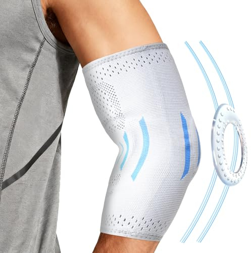 ABOHU Coudière de Compression pour Tendinite et Épicondylite, Coudiere Sportive Avec coussinet en silicone, Adaptée aux Hommes et Femmes, pour Soulage la Douleur, Tennis, Golf, Sport