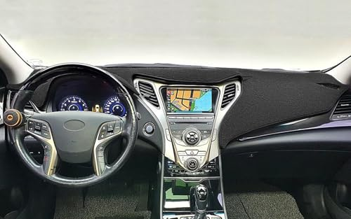 Dash Cover Mat Custom Fit for Hyundai Azera w/Light Sensor w/o Speaker Dashboard Pad Cap Carpet Protector K365 (Black)