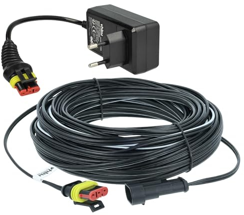 vhbw 1x Alimentation, 1x Câble Basse Tension 20 m Compatible avec Gardena SILENO+ R130Li, R160Li, R130LiC, R160LiC Tondeuse à Gazon