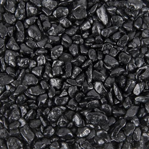 Eurosand 2.0 GmbH Aquarienkies Schwarz 5–12 mm – 5 kg Farbiger Dekokies für Aquarium – Bodengrund für Aquascaping