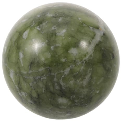 Zerodeko Bola de Jade Natural Verde Pulida para Decoración y Adorno de Cristal en Sala de Estar, Esfera de Piedra para Riqueza y Meditación Feng Shui