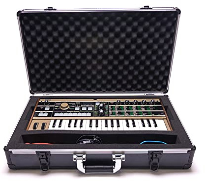 Analog Cases Unison Case for Korg MicroKorg or comparable Midi Controller/Synthesizer/Vocoder (Carrying case, Aluminium Corner Protection, Padded lid with Handle), Black