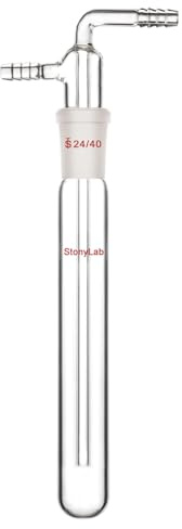stonylab Piège à Vide en Verre Borosilicaté pour Laboratoire, Joint Rodé 29/42, Longueur 250 mm, Buse de Raccordement pour Tuyau Diamètre Intérieur 8 mm
