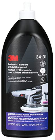 3M Perfect-It Random Orbital Compound, 34131, 1 quart, Fast Cutting Compound for Automotive Buffing & Polishing