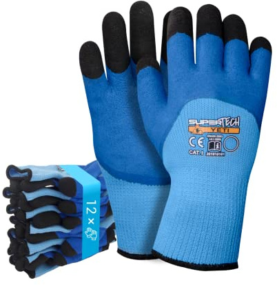 Trevendo isolierte Winterhandschuhe - Super Tech Yeti - Arbeitshandschuhe - Kälteschutz - Sicherheitshandschuhe - Montagehandschuhe - kaltes Wetter - vielseitig einsetzbar - 12 Paar - Größe 10