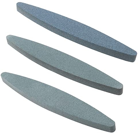 SG Store 3pcs Pierre à Aiguiser en Forme de Bateau Pierre à Aiguiser Grain 120/150/240 Outils à Main pour Lames de Tondeuse à Gazon Machettes Haches Pelles