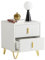 SoBuy Table de Chevet avec 2 Tiroirs, Table de Nuit, Bout de Canapé, Table d'Appoint pour Salon, Chambre à Coucher, Bureau, Chambre d'enfant, Blanc, L40xH47xP40 cm, FBT115-W