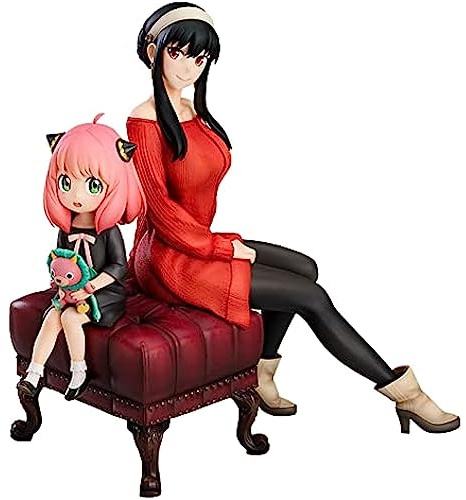 REOZIGN Spy Family Statue de Figure, Anya, yor Position Assise Figurine 15cm / 5,9 Pouces arccoat Anya PVC Figures d'action Modèle de la Collection de Jouets (Anya & Yor)