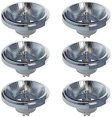 TPMAFF AR111 LED-Leuchtmittel, GU10-Reflektor, Flutlicht, 12 Watt, COB, 1200 Lumen (entspricht 100 W), 120° Abstrahlwinkel, Strahler, AC 85–265 Volt, Nicht dimmbar (6 Stück)