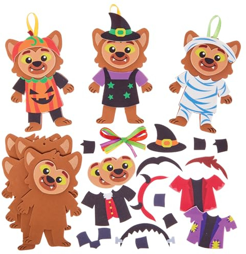 Baker Ross FX628 Werwolf-Deko-Sets - Packung mit 8, Halloween-Bastelsets für Kinder