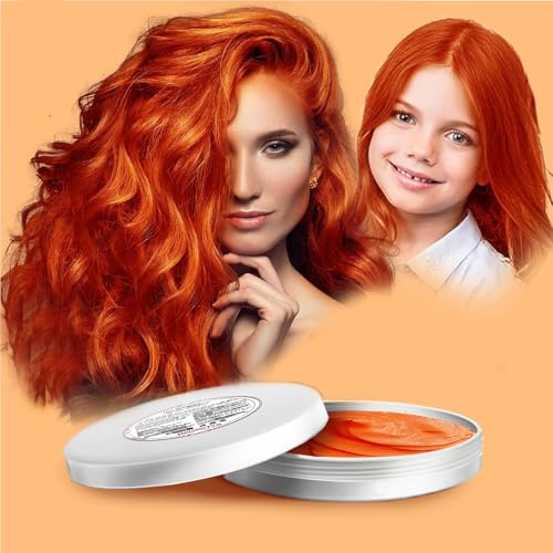 HaiolorPro Orange Temporary Hair Colour Dye Wax Washable，Non Permanent Coloured Hair Spray for kids, Hair Makeup Paint Wax for Parties or Cosplay, Hair Coloring Products No Messy (Orange)