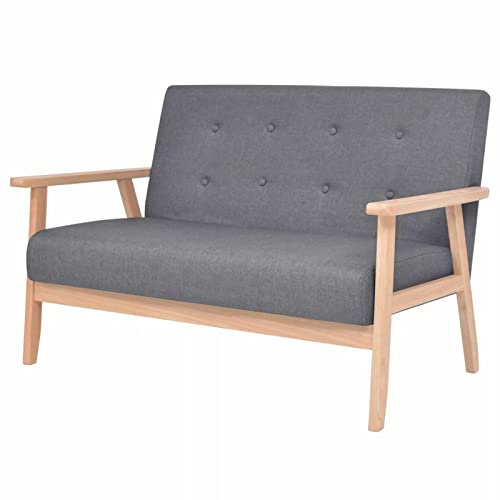 Homgoday 2-Sitzer Sofa Stoff Dunkelgrau Sofa Couch Doppelsofa Relaxsofa Polstersofa Sofa Modern Loungesofa Wohnzimmersofa für Wohnzimmer Empfang Büro