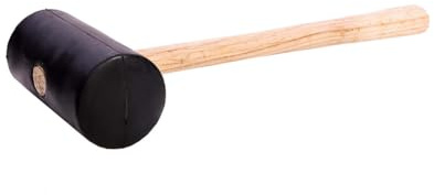 Gummihammer - Gummihammer mit leicht gewölbten Schlagflächen, Holzgriff 30cm lang - Schonhammer - Fliesenhammer - Caminghammer (400)