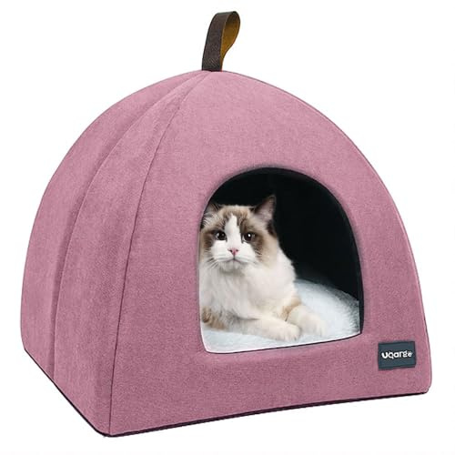 Voarge Kattholk med avtagbar och tvättbar innerkudde, rosa, L