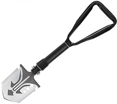 GANDUNQI Pala Multifunzionale, Pala Da Campeggio All'Aperto, Pala Pieghevole Con Manico Triangolare, Strumenti E Attrezzature Tattiche Di Sopravvivenza Per La Pala