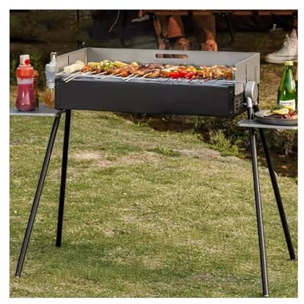 Picknick-Grill Tragbarer, zusammenklappbarer Grillständer for den Außenbereich, verdickter Fleischgrill for den Außenbereich kleiner Grill