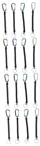 Gadpiparty 16stücke Elastische Schlüsselanhänger Mit Teleskopfunktion Anti-verlust Schlüsselringe Für Outdoor-aktivitäten Camping Und Angeln Hochstretchbare Sicherheitsausrüstung