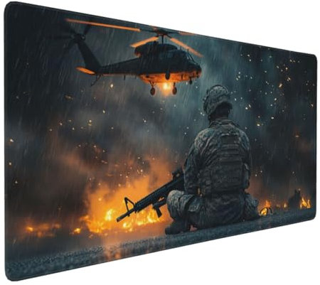 Gaming Mauspad XXL Flugzeug Mousepad 800x400x4mm Mann Verlängertes Mauspad Schreibtischauflage,Genähte Kanten Mauspad,Verbessert Präzision und Geschwindigkeit Wasserdicht Geeignet für Büro und Spiele