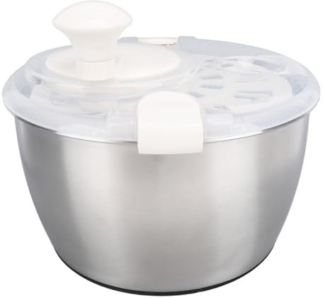Centrifuga per insalata in acciaio inox, 5 l, centrifuga multifunzione per insalata, asciugatrice per verdure con coperchio, scolapasta per la a casa