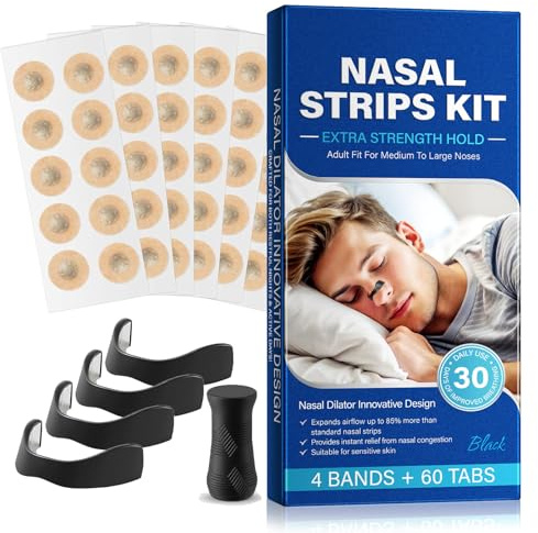 Magnetic Nose Strip 60 Pcs, Nose Magnet for Breathing, Anti Snore, Comfortable & Safe for Side Sleepers, Help Open Nasal Passages, Easy to Use & Remove