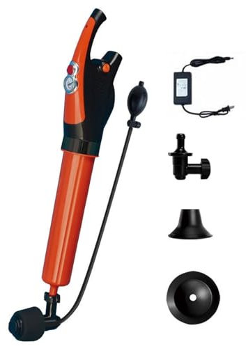 High Pressure Air Drain Blaster Pump - Electric Toilet Plunger Gun for Clogged Bathroom Bathtub, Sink, Floor Drain - Pneumatic Dredge Equipment