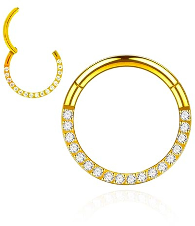 Medinah 16G Titanium Nasenpiercing Septum Piercing – Universal Scharniersegment für Septum, Nase, Lippe, Ohr – Gauge 1.2mm –nostril Piercing in Gold, Silber & Rosegold