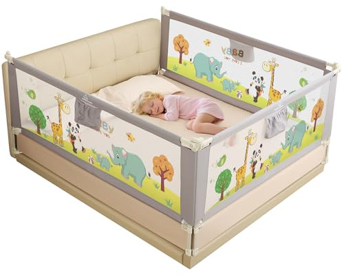 Bettgitter für Kleinkinder, 3 Stück Bett Rausfallschutz Bettschutzgitter für Kinder Kinderbettgitter Babybettgitter Klappbar, Kinderbettschutzgitter, Baby Bettgitter (2X 200 cm + 1x 180 cm) im Bundle