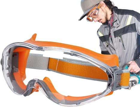 Baubrillen Für Herren,Augenschutzbrillen | Laborschutzbrille,Anti-Fog-Holzbearbeitungsbrille, Anti-Spritz-Schweißschutzbrille, Staubdicht Für Den Augenschutz